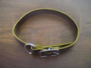 1" Genuine Cowhide Leather D Ring Dog Collar Strap 21-22" Brown NEW - Picture 1 of 3