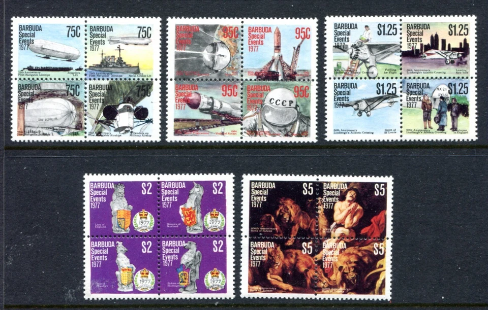 Barbuda 318-322 MNH Eventos Especiales Arte Espacial Aviación 1977 SCV $12,0 x44553 Foto 1 de 1