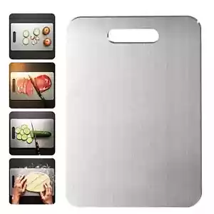 Metal Cutting Board 100% Pure Non-Stick Double-Sided 13x9 in for Kitchen - Picture 1 of 6