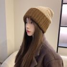 Unisex Casual Stacking Hats Solid Color Knitted Bonnet Caps  Women Warm Hats