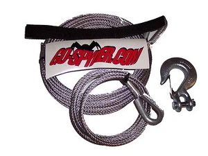 ATV 3/16" x 50' Gal Steel Winch Cable, Hook & Tether - Picture 1 of 1