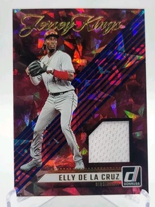 2024 Donruss Elly De La Cruz Red Cracked Ice Jersey Kings Relic SP Reds - Picture 1 of 2