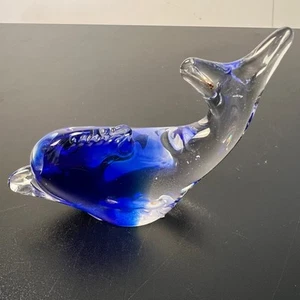 Ballena azul de vidrio soplado a mano  - Imagen 1 de 7