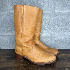 Vintage Frye Campus 14L Boots Tan Size 12 D Made In USA 2951 - Picture 1 of 16