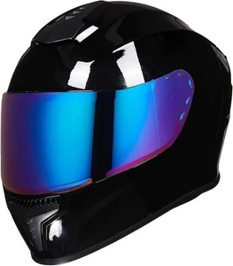 Integralhelme Motorradhelme für Erwachsene Herren und Damen DOT Small, schwarz glänzend - Bild 1 von 8