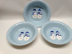 3er Set Target Home Holiday '07 Winter Frost Suppe Müslischalen mit Schneemann Paar - Bild 1 von 5