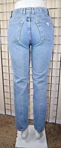 Vintage Guess Jeans Size 27 90s Classic Blue Wash Slight Taper Zip Fly Made USA - Picture 1 of 15