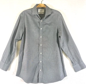 Charles Tyrwhitt Shirt Mens 100% Cotton Grey Size 16/33in non iron slim fit - Picture 1 of 12