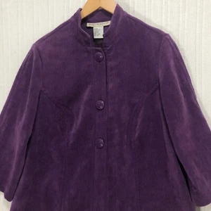 Requirements Corduroy Jacket Purple Button Front Career Casual Coat Size Medium - Picture 1 of 8