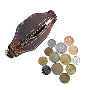 Cartera de monedas de cuero para hombre PJ10, billetera para monedas. Marrón - Imagen 1 de 9