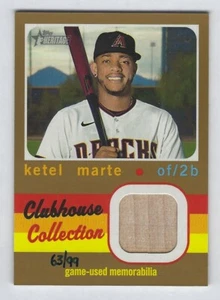Topps Heritage 2020 número alto #CCR-KMA Ketel Marte reliquia dorada 63/99 - Imagen 1 de 2