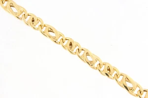 10kt Yellow Gold Unisex 8.5mm Bird's Eye Link Bracelet 9" - Picture 1 of 2