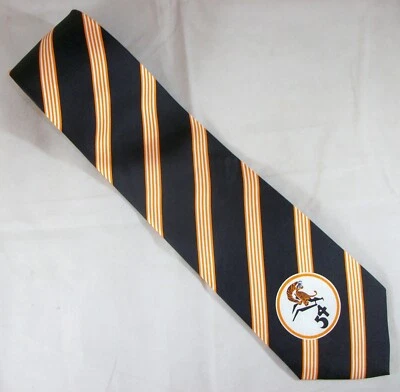 "Tiger 54" Orange & Black Striped Silk Neck Tie 57" Long x 3.75" Wide (E472) - Image 1 of 4