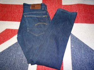 Pantalones de mezclilla para hombre G-Star 3301 calce cónico azul oscuro - botón mosca - W32 L32 en muy buena condición - Imagen 1 de 11