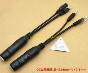 5Pair 12V-48V Waterproof POE Passive Cable Power Over Ethernet Injector Splitter - Picture 1 of 2