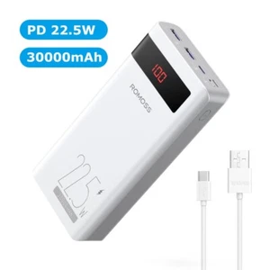 ROMOSS 30000mAh Power Bank Fast Charge 22.5W Type-C Powerbank for iPhone Charger - Picture 1 of 11