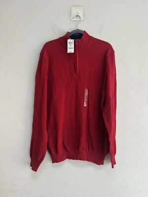 Suéter Himno Rojo XL Club Room Para Hombre Cuarto Cremallera Algodón Foto 1 de 4