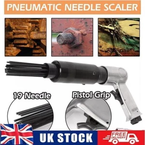 UK Needle Scaler 19 Pin Pneumatic Air Gun Pistol Air Needle Scaler Rust Removing - Picture 1 of 13