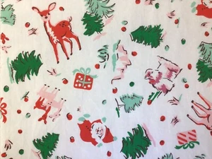 50cmx 50cm Square Cath Kidston Ditsy Deer Christmas Santa Lightweight Cotton New - Picture 1 of 10