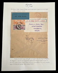 1931 Selangor Malaya First Flight Cover To GB, 44c Imperial Airmail BIAS 4 - Picture 1 of 3