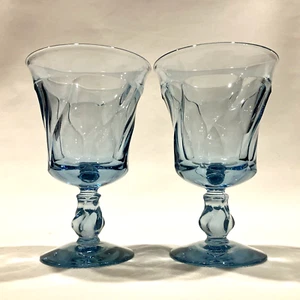 Copa de agua azul Fostoria Jamestown - Juego de dos de 5 7/8" - Imagen 1 de 7