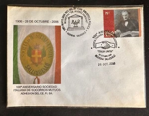 CM) 2000. ARGENTINA. CHARACTER. FDC. 100TH ANNIVERSARY OF THE ITALIAN MUTUAL REL - Picture 1 of 1