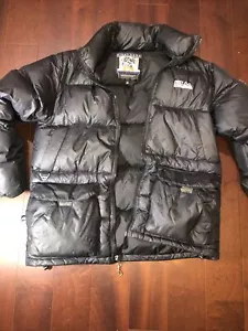 First Down Jacket Puffer Down Filled Coat Mens Size Large Black Full Zip *READ - Picture 1 of 10