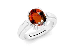 Gomed Stone Ashtadhatu Gemstone 8.25 Ratti Rashi Ratna Adjustable Ring for Men - Picture 1 of 5