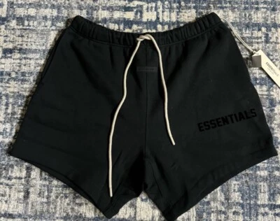 Fear of God Essentials Shorts Size Medium (M) Jet Black Brand New NWT FOG - Image 1 of 4