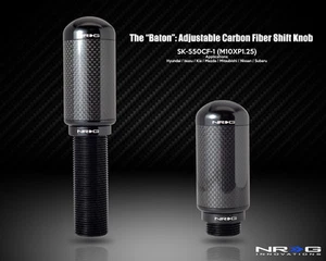 NRG Shift Knob The Baton Adjustable Shift Knob - M10 x 1.25 - Part # SK-550CF-1 - Picture 1 of 1
