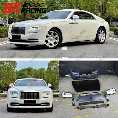 Unpainted PP Front Bumper Headlight Hood Body Kits Fits Rolls-Royce Wraith 14-16 - Image 1 of 4