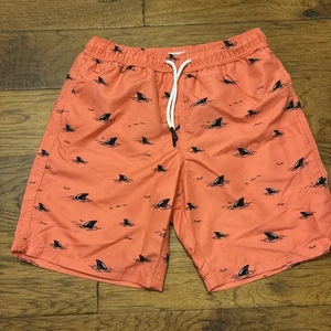 Maamgic Boys Large Swim Trunks Bathing Suit Shorts Fins Mesh Lined NWT Orange - Picture 1 of 10
