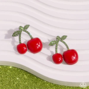 ~ Paparazzi Jewelry ~ Charming Cherries ~ Red ~ Earrings ~ 🍒 - Picture 1 of 1