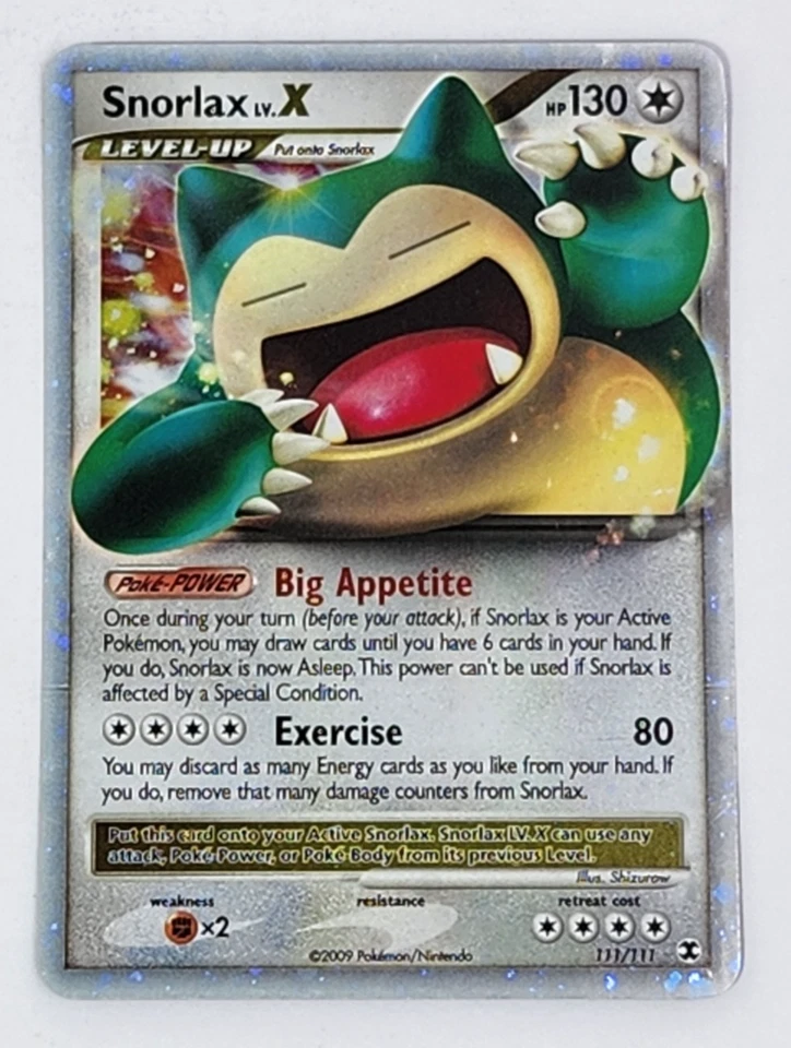 SNORLAX Lv.X 111/111 Rising Rivals HOLO Rare Pokemon TCG card NM Near Mint - Image 1 of 4