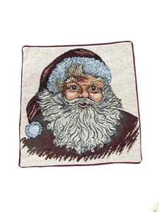 Santa Clause Face Christmas Eve Holiday Tapestry Throw Pillow Case 12" x 12" - Picture 1 of 9