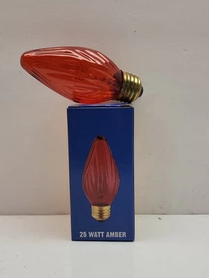 Bulbrite 25F15A 25W Fiesta Style Chandelier Bulb, Standard Base, Deep Amber  - Image 1 of 2