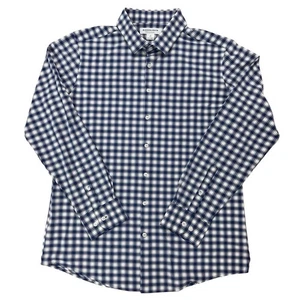 Mizzen+Main Shirt Mens XL Trim Fit Long Sleeve Performance Stretch Plaid Blue - Picture 1 of 7