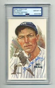 NY YANKEE BILL DICKEY GEM MINT 10 PSA/DNA SIGNED PEREZ STEELE POST CARD SUPERB - Picture 1 of 1