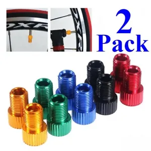 2 Pack Presta to Schrader Valve Stem Adapter Converter Bicycle Bike Tire Tube  - Picture 1 of 4