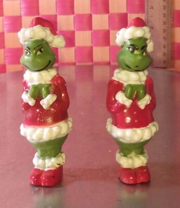 Estatuillas, El Grinch, goma PVC pesada, 2 piezas, decoración navideña, 3 1/2"h, 2022 b - Imagen 1 de 10