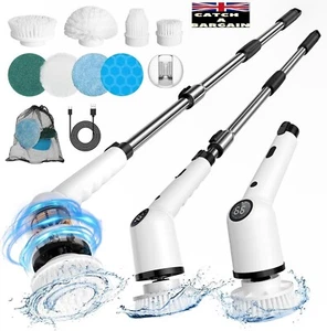 Cordless Electric Spin Scrubber Cleaning Brush 8 Replaceable Brush Heads (E506) - Picture 1 of 11