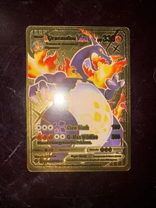 POKEMON Gold Charizard HP330 Claw Gigantamax 107/SV122 W/soft & Hard Sleeve - Picture 1 of 2