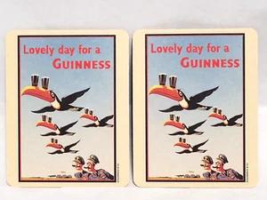 Posavasos vintage 2 "Lovely Day for a Guinness" 4,5" x 3,5" mercancía oficial - Imagen 1 de 2