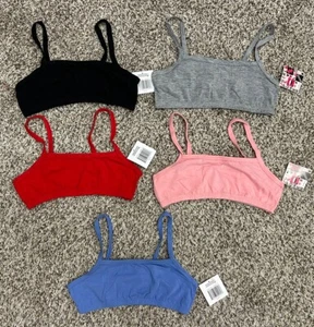 New Andrew Scott Girls Cotton Stretch Cropped Cami Training Bra 5-PACK MEDIUM - Picture 1 of 6