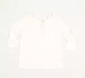 NEW J. Crew Women Blouse Solid 3/4 Sleeve Crew Neck Cotton Pink Size S - Picture 1 of 8