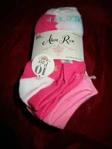 10 Pair Girls Alexa Rose No Show Socks Shoe Size 6-10.5 Unicorn Pink Blue - Picture 1 of 4