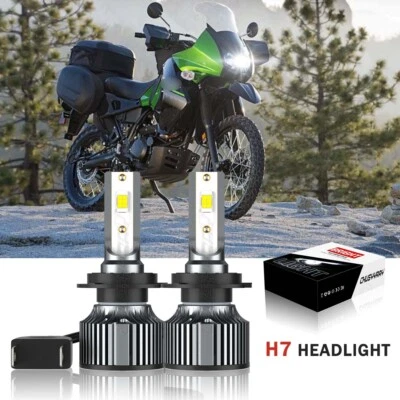 Par de faros LED H7 blancos para motocicleta Kawasaki Ninja 250r 2008-2012 Foto 1 de 4