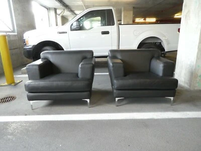 ПАРА ВИНТАЖНЫХ ПОСТМОДЕРНИСТСКИХ ИТАЛЬЯНСКИХ КОЖАНЫХ КЛУБНЫХ СТУЛЬЕВ GAMA ARREDAMENTI - Изображение 1 из 4