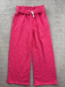 Cat & Jack Girl's Size Medium 8 Fleece Wide Leg Foldover Sweatpants Pink - Picture 1 of 6