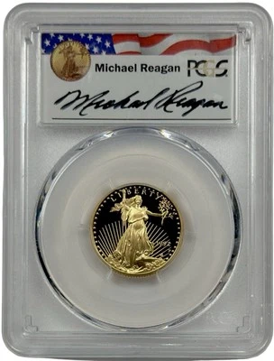 American Eagle 1992 oro $10 firmado por Reagan 1/4 oz prueba graduación profesional PR 69 DCAM Foto 1 de 2